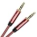 Produktbild deleyCON 1,5m Nylon 3,5mm Klinke Audio Stereo AUX Kabel Klinkenkabel Audiokabel Nylonkabel Metallstecker Handy Smartphone Tablet Kopfhörer HiFi Receiver - Rot/Rosa