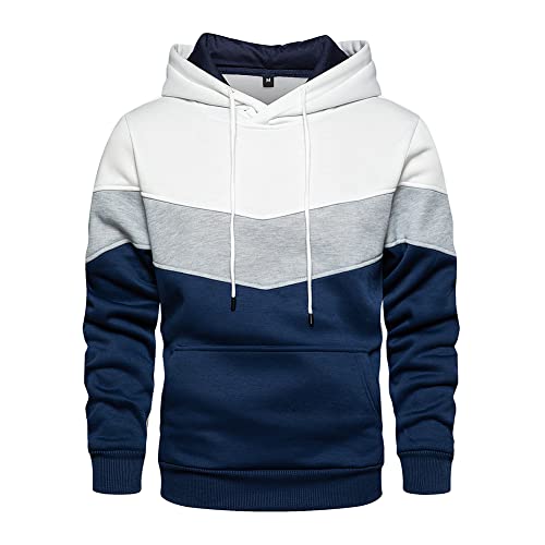 MANLUODANNI Sweats à Capuche Homme Hoodie Manche Longue Cordon Serrage pour Hiver et Automne Blanc L Cover