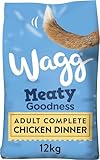 Wagg Meaty Goodness Complete Dry Adult Dog Food Chicken Dinner 12kg - Meaty Ingredients Come 1st