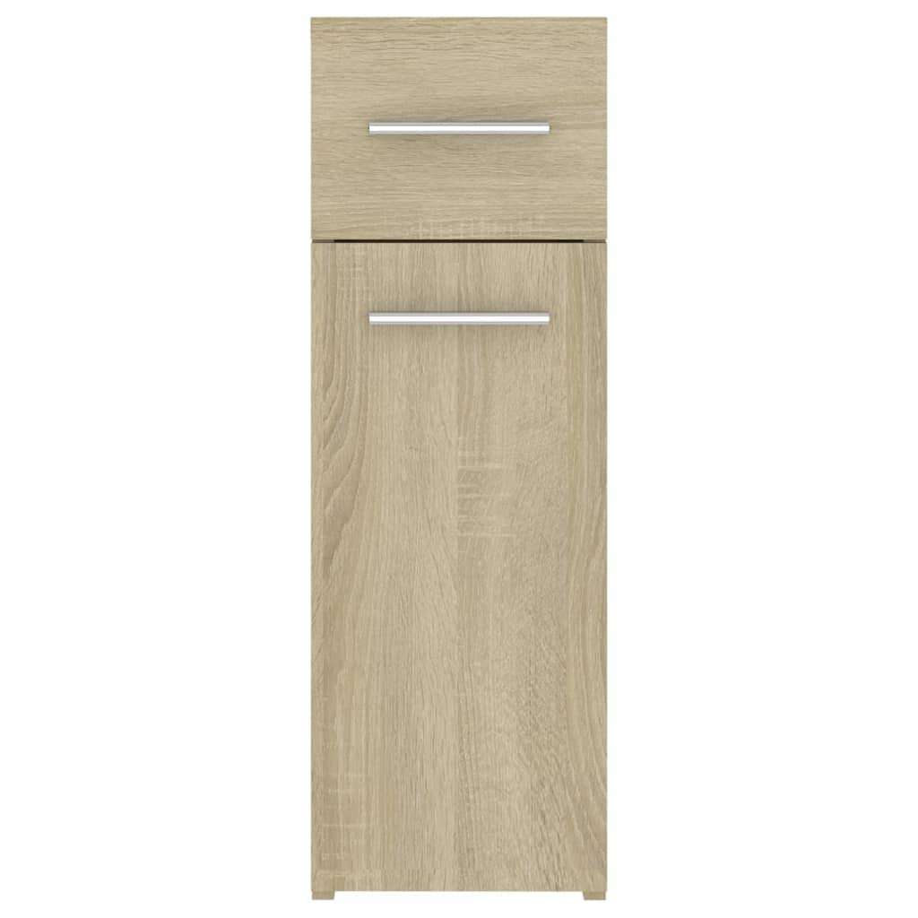 Armario farmacéutico de madera de roble Sonoma, 20 x 45,5 x 60 cm, armario de almacenamiento con fijación a la pared, robusto y ahorra espacio, para baño, pasillo y cocina