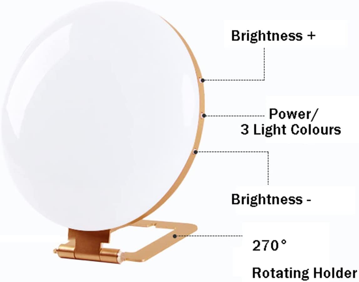 Lampe De Luminothérapie, 10000Lux Lampe Lumière Du Jour, Avec 3 Modes De Couleur 5 Niveaux De Luminosité & Gradation En Continu, Spectre Complet Lampes Tristes Pour Dépression,Rose