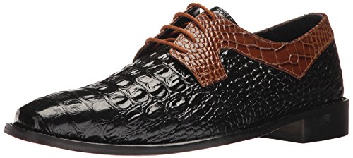 STACY ADAMS Men's Garelli Oxford, Black/Mustard, 9 M US