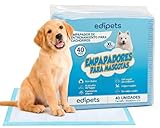 Edipets, Empapadores Perros, 90x60 cm, (Blanco - 40 Unidades), Alfombrillas Desechables para Mascotas, Toallitas de Entrenamiento y Adiestramiento, Absorbentes, Resistente a Prueba de Fugas