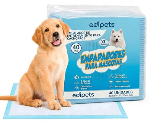 Edipets, Alaise pour Chien, Alese Jetable, 60x90, Tapis pour Chiot, Apprentissage de la Propreté, Anti-Fuite et Résistante (40 pièces)