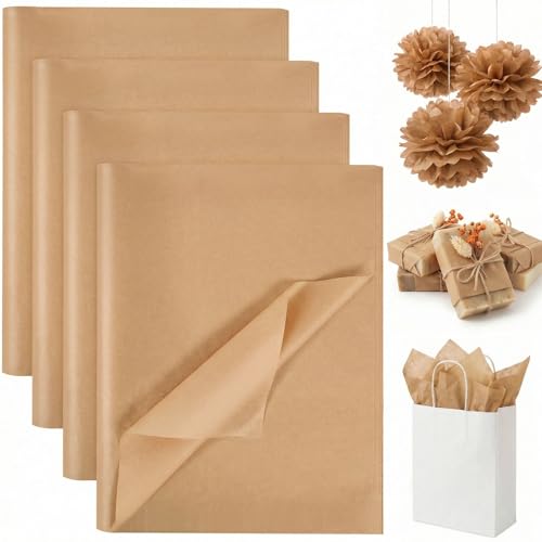 Image of Koogel 330 Sheets Kraft Brown Tissue Paper, 14 X 10 inches
