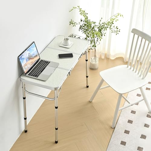 image for YUFIFAIRY Folding Camping Table, 35''L x16''W Camp Aluminum Table with