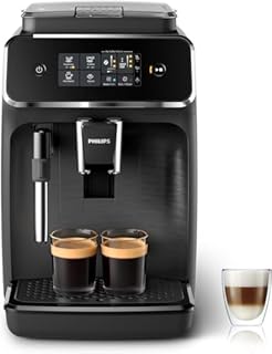 Philips Machine à expresso automatique Série 2200 - 2 Cafés, Écran tactile, Mousseur à lait classique, Broyeur céramique, Noir mat (EP2220/10)