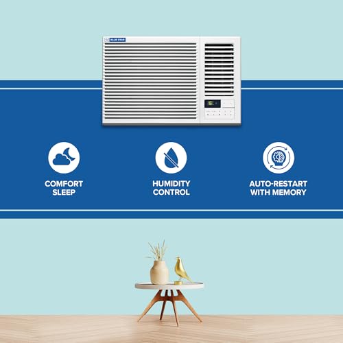 Image of Blue Star 1.5 Ton 3 Star, New Star Rated, Window AC (Copper, 2 Way Swing, Multi Sensors, Blue Fins, Self Diagnosis, WFA318GXU, White)