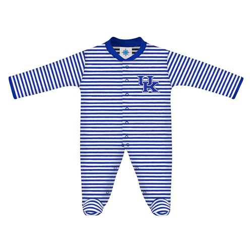 Image of Creative Knitwear College Baby Striped Footed Romper - Team Logo, Multiple Colors, for Boys & Girls (0-9 Months)