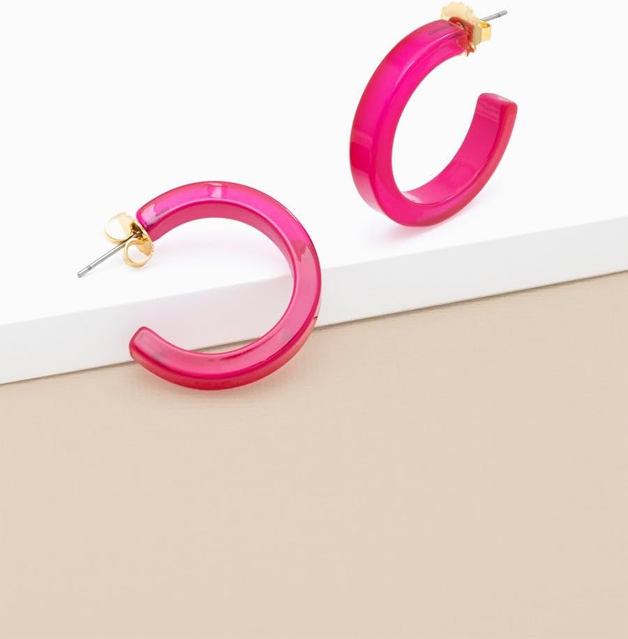 ZENZII Small Resin Open Hoop Earrings for Women Girls