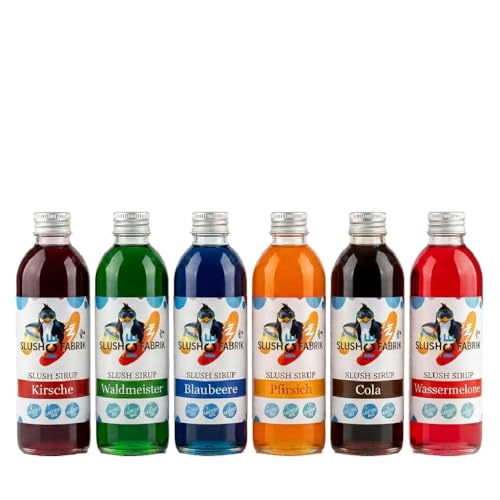 Foto von Sirup Partyset 6 x 250ml für Slush, Getränke Hergestellt ohne AZO und Glycerin | Slushy selber machen | Slushmaschine Aroma Konzentrat 1:5, Perfekt für Ninja Slushy Maschine