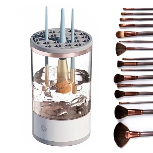 Limpiador de Brochas Limpia Brochas Maquillaje Electrico Limpiador de Brochas de Maquillaje Electrico Limpiador Automático de Brochas de Maquillaje Brochas Limpias y Refrescantes Sin Esfuerzo
