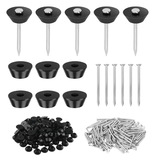 JINXIAN 120 Pièces 30mm Clou Beton avec 120 Pièces Rondelles D'étanchéIté Clou membrane de fondation Clous Protection Soubassement pour Murs de Cave ou Parterres