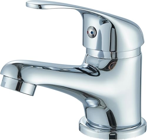 HARNART Robinet d'évier de salle de bains, Chrome Version Courte au Design Moderne Acier Inoxydable Robinet Mitigeur Monocommande pour Salle de Bains et Toilettes...