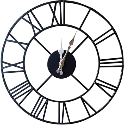 Klass Home 40cm Black Metal Large Wall Clock INDOOR/OUTDOOR Wall Clock Cover