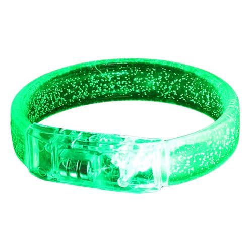 Xujemolp Bracciali Luminosi, Braccialetto LED Lampeggiante, Braccialetti Luminosi LED Multicolore, Bracciale LEDs Luminoso Concerto, Accessorio Per Illuminazione Eventi Luminescenti(verde)
