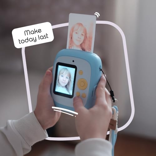 Image of kiimento Instant Print Digital Camera, Ink-Free Thermal Printing with 4 Color-Themed Paper Options, 2.4 inch HD Screen, Selfie Lens, 48MP Photo, 1080p Video, 32GB Memory Card - Model P2 (Mint)