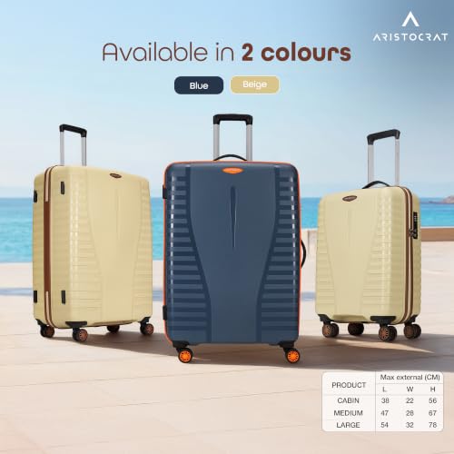 Image of Aristocrat Airpro-Max 67 cm Check-in Medium Size Trolley Bag, Lightweight Polypropylene Case Luggage with 8 Wheels, Combination Lock, Travel-Friendly, 3-Yr International Warranty, Mojave Desert