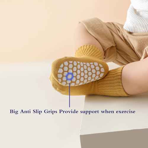 Zumou Toddler Non Slip Crew Socks Anti Skid for Baby Little Boys Girls Kids3