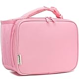 GYEUKHAM Insulated Lunch Box for School, Thermal Reusable Durable Freezable Lunch Bags for Kids Boys Girls Men Women - Small Soft Cooler Portable Lunch Tote Kit for Work Picnic Travel,Pink