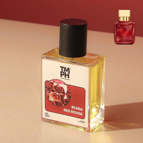 Image of TMPerfumehouse BCARA RED ROUGE EDP for Men | Amber, Woody & Long Lasting Perfume Spray | Amber, Warmspicy & Woody Fragrance | Luxury Gift for Him | TMPH | 50ml