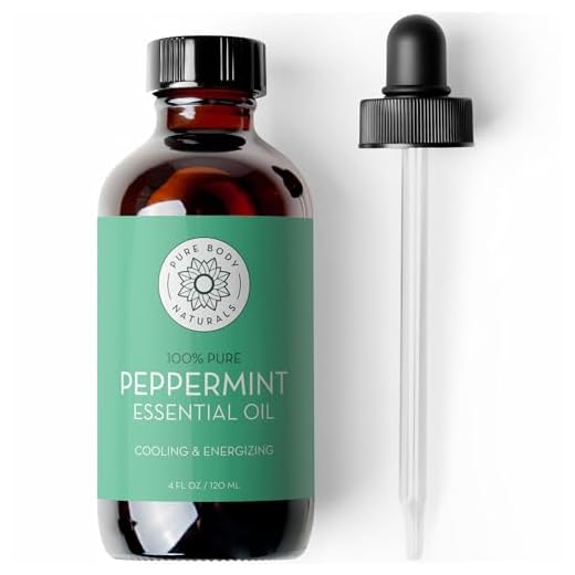 Peppermint Essential Oil, Pure and Undiluted, Large 4 oz Peppermint Oil Repel Mice, Therapeutic Grade Aromatherapy Oil for Diffuser, Relaxation, by Pure Body Naturals (Label May Vary)