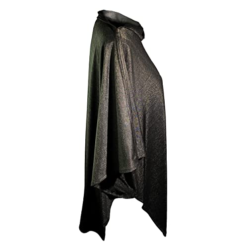 TRU47 Black-Silver Jersey Modal Poncho and Cape Knit | Temperature Regulating Poncho | 99.99% Pure Silver Thread Poncho Woven3