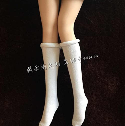 [X2 1/6 Scale Socks ]White+Black High loaded tennis socks For 12" Female Body4