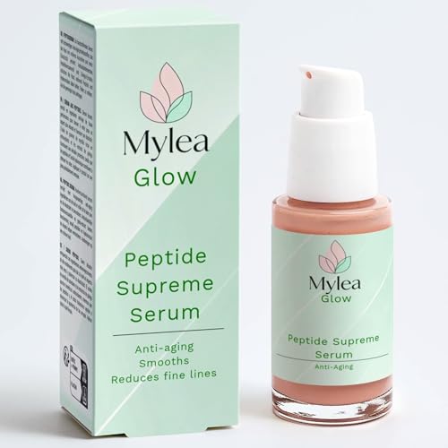 Siero Viso Levigante e Rimpolpante – Peptidi + Acido Ialuronico + Antiossidanti (Ginkgo e Mirtillo), Per Rughe e Linee Sottili, Uso Quotidiano