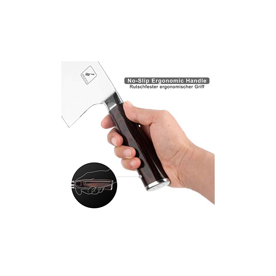 imarku Cleaver Knife 7 Inch Meat Cleaver - SUS440A Japan High Carbon Stainless Steel Butcher Knife with Ergonomic Handle, Ultra Sharp Knife, Kitchen Gadgets for Home/Restaurant, Valentines Day Gifts