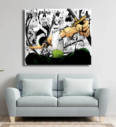Image of Moment Prints Zoro Manga Collage Poster Set - Set of 15, 210 mm x 297 mm, 300 GSM Paper, Zoro Posters For Anime Fans (Zoro Manga 1) - Glue Dots Included, Cardstock