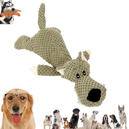 JOYTIX Interaktives Quietsch-Kauspielzeug für Hunde | Zerstörungsresistenter Cord-Stoff...