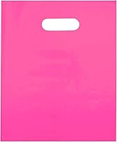 Vista 13 de Bolsas de compras de plástico verde azulado troqueladas con asa de corte 9x12, 100/cs – Bolsas marca directa