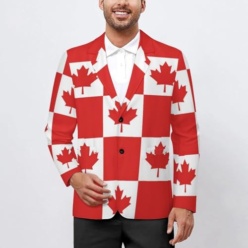 Canadian Flag Canada Leaf Classic Suits Blazer for Men Business Tuxedo Jacket Sport Coat Two Buttons2