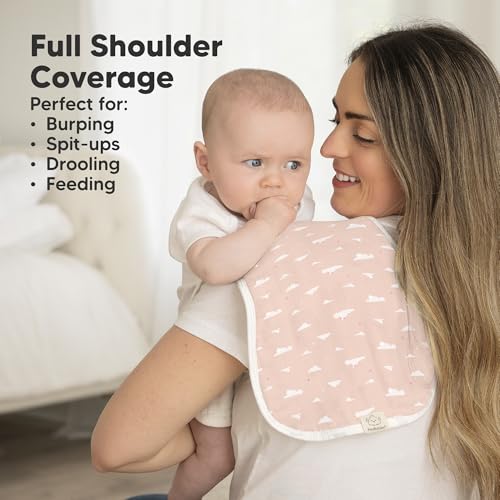 KeaBabies 5-Pack Muslin Baby Burp Cloths for Boys and Girls and 8-Pack Baby Bandana Bibs - Cotton Kids Washcloths, Burping Rags - Drool Bibs for Kids, Toddlers3