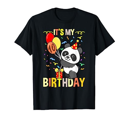 Its My 10th Birthday Animal Panda Camiseta