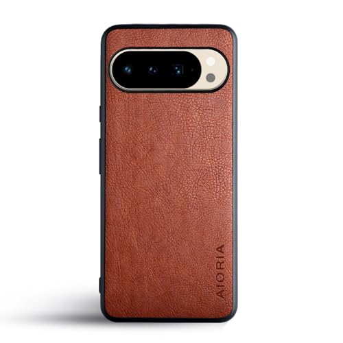 Étui pour Google Pixel 10 Pro protection intégrale cuir marron