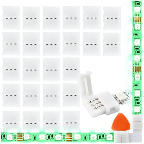 YOXMULK 24PCS 3 Pin Led Strip Connectors 10mm