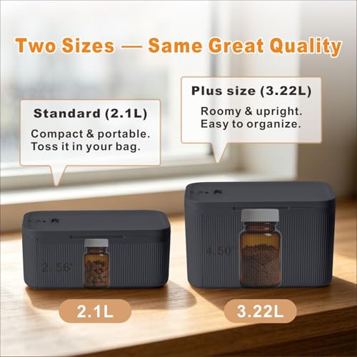 Image of Small Medication Lock Box with Combination Code, Lockable Storage Box for Pills /Snacks /First Aid Kits, Phone /Personal Items, Secure Container for Home /Fridge /Office /Travel- Reusable (Gray)