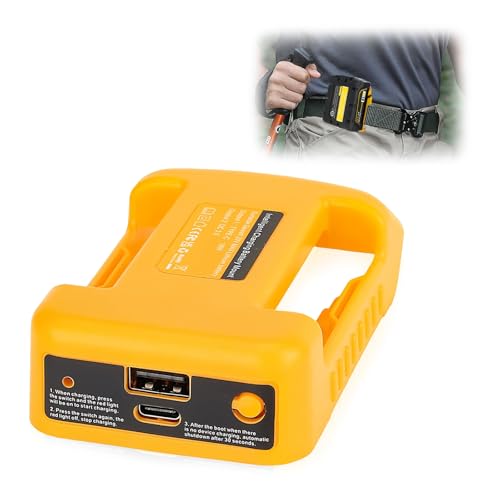 USB Battery Adapter Compatible with Dewalt,Compatible with Dewalt Battery Adapters With USB C and Dc Ports Compatible with Dewalt USB Charger Charger for 18v/20v Max Li-Ion Batteries(Adapter Only）