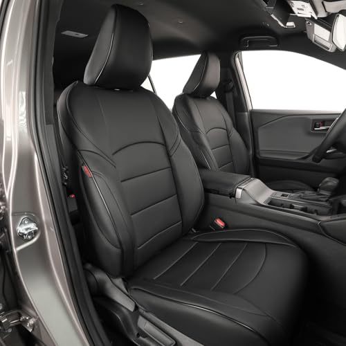 Image of EKR Rav4 Seat Covers Custom Fit for Toyota Rav4 (Hybrid) SE /XSE 2026, Car Seat Cover Full Set for SUV,Factory-Style Interior Upgrade, Easy-Wipe Protection,Faux Leather(Black)