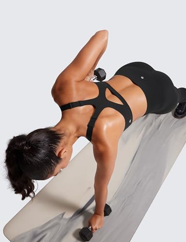 CRZ YOGA Butterlift Womens Racerback Padded Sports Bras - Medium Impact Scoop Neck Adjustable Straps Gym Workout Top4