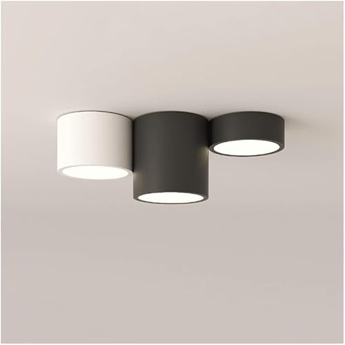 QVVFRED LED Ceiling Light, Cylindrical 3-Color Dimming Fixture, Modern Ceiling Lamp for Aisle, Entrance, Cloakroom, Living Room, Bedroom, Dining Room,Lighting Fixtures(3-Lights)