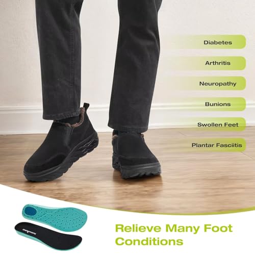 Men's Orthopedic Wide Winter Slippers with Arch Support: Comfortable Diabetic Loafers for Plantar Fasciitis, Casual Warm Orthotic Walking Shoes for Foot and Heel Pain Relief3
