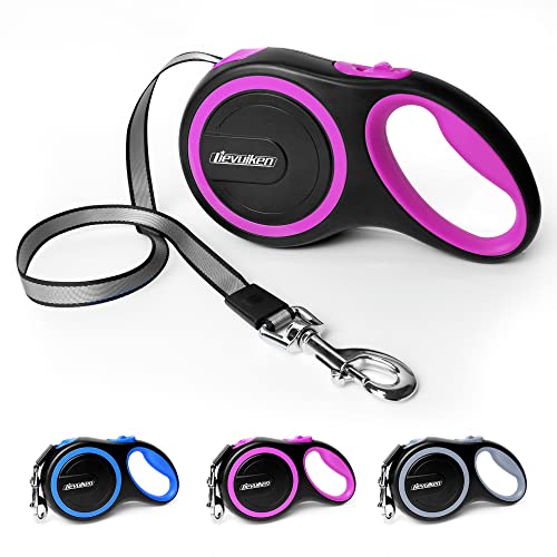 LIEVUIKEN 26 FT Retractable Dog Leash with No Tangle, Heavy Duty Great Leash for Dog up to 110lbs, One-Handed Brake, with Non-Slip Handle, Strong Nylon Tape for Small, Medium and Large Dogs