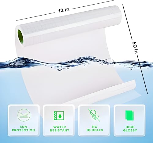Image of Vinyl Self Adhesive Lamination Roll 12 x 60 Inch Roll Sheet | Cold Peel & Stick Waterproof Lamination for Mobile, Laptop, Books, Documents, Furniture Protection (Clear) - Olive Premium