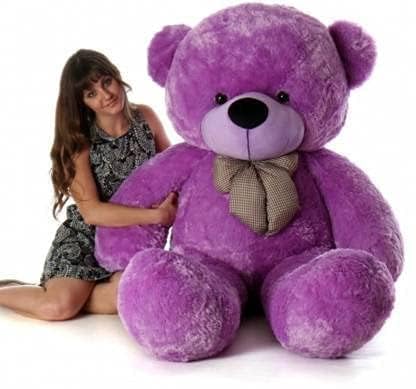 Image of AVSHUB Soft Toys Teddy Bear for Boys & Girls | Stuffed Cute Spongy Huggable & Lovable Teddy for Kids | Gift for Special Occasion Valentine's, Birthday, Anniversary (Size 4 Feet) Purple