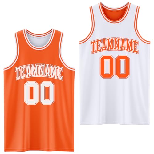 Design Your Own Blank Basketball Team Uniform Orange White Custom