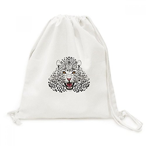 Toile Drawstring Backpack Tiger Head Voyage Sac à dos cordon