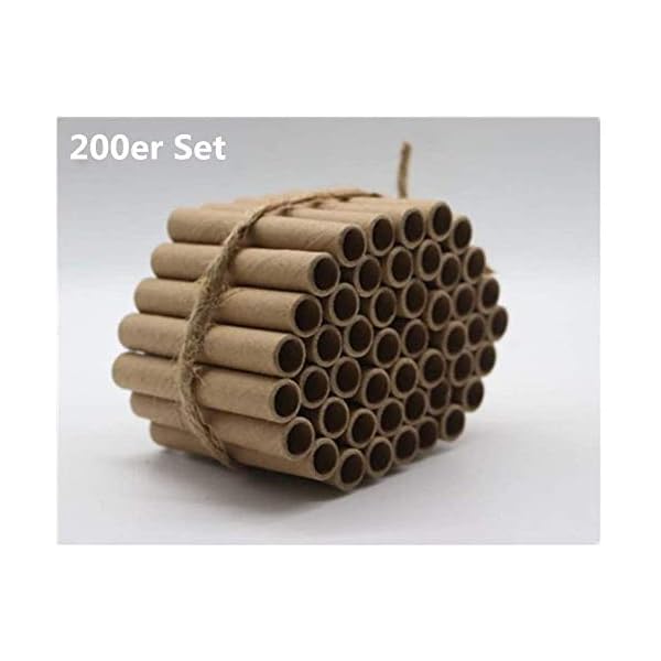 Super Idee 200er Set Pappröhrchen füllung 60mm Länge für Insektenhotel Insektenhaus Wildbienen Nisthilfe Wildbienenhotel… – Bild 3